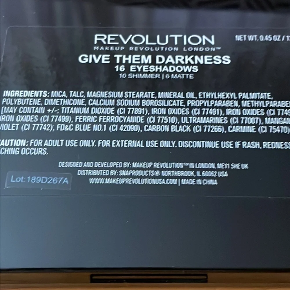 Revolution Give Them Darkness palette